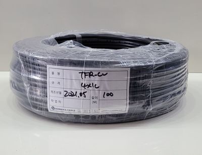 <재고 2롤>   금화전선  TFR-CV  4SQ*1C (0.6/1kV)  검정색    << 1롤=100M>>
