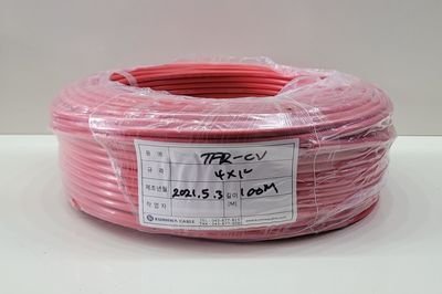 <재고 1롤>   금화전선  TFR-CV  4SQ*1C (0.6/1kV)  적색    << 1롤=100M>>