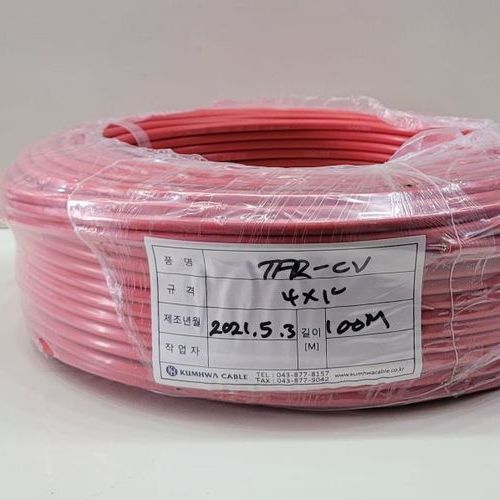 <재고 1롤>   금화전선  TFR-CV  4SQ*1C (0.6/1kV)  적색    << 1롤=100M>>